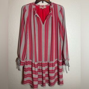 LOFT long sleeve striped mini dress size small